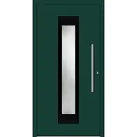 Haustuerenland.de Aluminium Haustür RC2 "ROSALIA" 78 mm Moosgrün RAL 6005 beidseitig innen öffnend DIN rechts