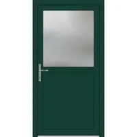 Haustuerenland.de PREMIUM Aluminium Nebeneingangstür "PAULA-Q" 59 mm Moosgrün RAL 6005 beidseitig innen öffnend DIN links