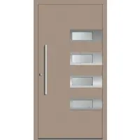 Haustuerenland.de Schüco Aluminium Haustür "SHIRIN" ADS 75.SI RC2 Graubeige RAL 1019 innen öffnend DIN links