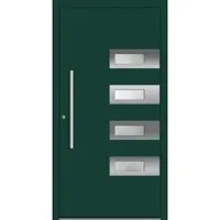 Haustuerenland.de Aluminium Haustür nach Maß "SHIRIN" 60 mm RC2 Moosgrün RAL 6005 beidseitig innen öffnend DIN links