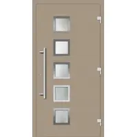 Haustuerenland.de Haustür "STELLA" 79 mm RC3 Graubeige RAL 1019 beidseitig außen öffnend DIN rechts