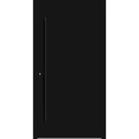 Haustuerenland.de Aluminium Haustür "VALERIA" 90 mm RC2 BLACKLINE Signalschwarz RAL 9004 beidseitig innen öffnend DIN links