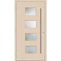 Haustuerenland.de Aluminium Haustür "WILHELMINE" 90 mm RC2 Hellelfenbein RAL 1015 beidseitig außen öffnend DIN links