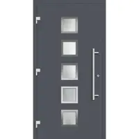 Haustuerenland.de Smarte Haustür "SISSI" 79 mm RC2 mit Fingerprint Schiefergrau RAL 7015 außen öffnend DIN links