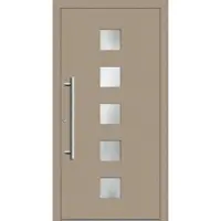 Haustuerenland.de Haustür mit Fingerprint "SISSI" 79 mm RC2 Graubeige RAL 1019 beidseitig innen öffnend DIN links