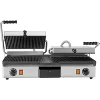 Milan Toast -Doppelte glatt gerippte Gusseisenplatte 220-240 V 3,5 kW