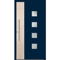 Haustuerenland.de SCHÜCO Aluminium Haustür "XENIA" ADS 75.SI RC2 Stahlblau RAL 5011 innen öffnend DIN links
