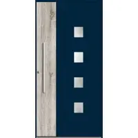 Haustuerenland.de RC2 Aluminium Haustür "XENIA" 78 mm Stahlblau RAL 5011 beidseitig innen öffnend DIN links
