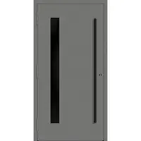 Haustuerenland.de Aluminium Haustür RC2 "PALOMA" 90 mm BLACKLINE Graualuminium RAL 9007 außen öffnend DIN links