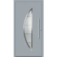 Haustuerenland.de Aluminium Haustür "SUSAN" 78 mm RC2 Fenstergrau RAL 7040 beidseitig innen öffnend DIN rechts