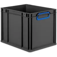 Proregal Eurobox Nextgen Color HxBxT 32x30x40cm 30 Liter Griffe Blau Geschlossen Schwarz Eurobehälter Transportbox Transportbehälter