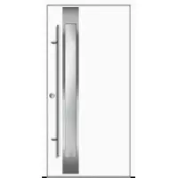 Haustuerenland.de Aluminium Haustür "SABRINA" 68 mm Weiß RAL 9016 beidseitig innen öffnend DIN links