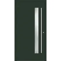 Haustuerenland.de Aluminium Haustür RC2 "SABRINA" 90 mm Tannengrün matt RAL 6009 außen öffnend DIN links