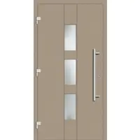 Haustuerenland.de Haustür RC3 "THERESA" 79 mm Graubeige RAL 1019 beidseitig außen öffnend DIN links