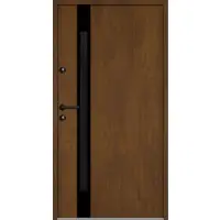 Haustuerenland.de Aluminium-Stahl Nebeneingangstür "SABRINA" BLACKLINE Golden Oak holzähnlich beidseitig innen öffnend DIN links