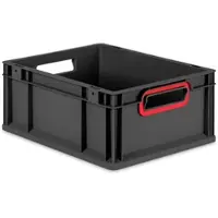 Proregal Eurobox Nextgen Color HxBxT 17x30x40cm 16 Liter Griffe Rot Offen Schwarz Eurobehälter Transportbox Transportbehälter