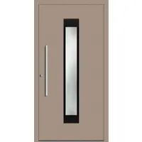 Haustuerenland.de SCHÜCO ADS 75.SI Haustür Aluminium "ROSALIA" Graubeige RAL 1019 beidseitig innen öffnend DIN links