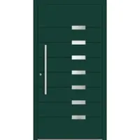 Haustuerenland.de RC2 Aluminium Haustür "VIVIEN" 78 mm Moosgrün RAL 6005 beidseitig innen öffnend DIN links