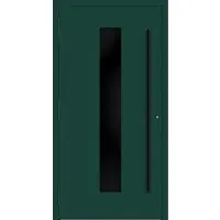 Haustuerenland.de Aluminium Haustür "MAJA" 90 mm RC2 BLACKLINE Moosgrün RAL 6005 außen öffnend DIN links