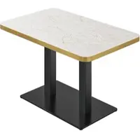 GGM Möbel DM | Bistro Tisch | 120 x 70 cm | H 74 cm | Grau Marmor | Gestell: Schwarz