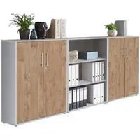 BMG Möbel Aktenschrank Office Edition Sw Set 9 Grau/Eichefarben