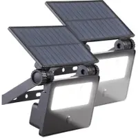 Luminea 2er-Set Solar-LED-Wandfluter mit Bewegungssensor, 400 lm, 1.200 mAh