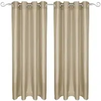 Arsvita 2er Pack Gardine Blickdicht Alessia mit Ösen 140x145cm taupe hell