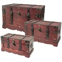 HMF 6400700 Schatztruhe Schatzkiste Holztruhe Schloss 3er Set Versch Größen Frankreich