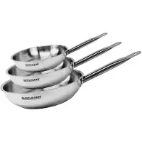 Fackelmann 3er-Set Bratpfannen (20, 24 und 28 cm) aus Edelstahl, Marke Eterna