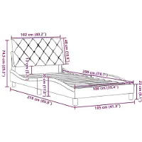 vidaXL Bettgestell ohne Matratze Dunkelgrau 100x200 cm Stoff