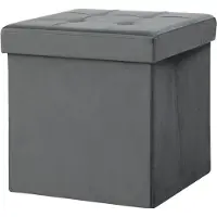 MODFU Aufbewahrungshocker Polyester Grau 38x38x38 cm, faltbar mit 37,6 L Stauraum