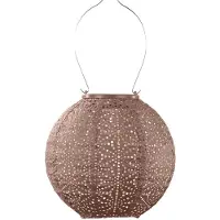 Lumiz Solarlaterne für Außen - Runden - Gartenbeleuchtung - Solarlampen - Gartendeko - 20cm - Mocha Mousse