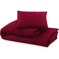 vidaXL Bettwäsche-Set Bordeauxrot 155x220 cm Baumwolle