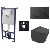 SAT Wand-WC Set für Vorwandmontage + Infinitio WC SIKOSSINB68K