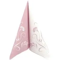 APARTina Airlaid Serviette Blumen Elegantia in Pastell Altrosa, 40 x 40 cm, 50 Stück -