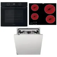 Whirlpool Backofen OMK58CU1SB + Geschirrspüler WIC3C26F + Kochfeld AKT8090NE