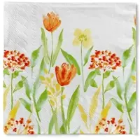 Mank Tissue Serviette Selma Frühling 40 x 40 cm, 3-lagig, 100 Stück - - Floral