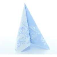 Mank Serviette Airlaid Pomp in Pastellblau-Weiß, 40 x 40 cm, 50 Stück - Ornamente Taufe Hochzeit