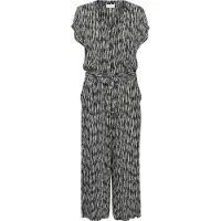Kaffe Jumpsuit "Damen Overall KAmille", Damen, Gr. 40, N-Gr, schwarz (schwarz, chalk graphic lines), Obermaterial: 100% Viskose LENZING ECOVERO CV LenzEcov., Overalls Jumpsuit