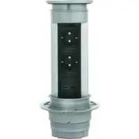 Kopp 939612114 VersaELITE, 2f+USB-C, Farbe: aluminium - 4 Stück