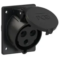 Pce 423-6x CEE-Anbausteckdose schräg (80x97mm) 32A 3p 6h IP44/IP54 schwarz 4236x
