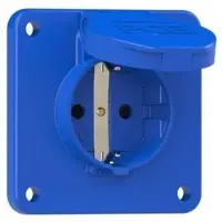 Pce 105-8bc Schutzkontakt-Anbausteckdose 75x75 nat Shutter IP54 rückwärtig (blau) 1058bc