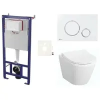 SAT Wand-WC Set für Vorwandmontage + VitrA Integra WC SIKOSSINTRESU70K
