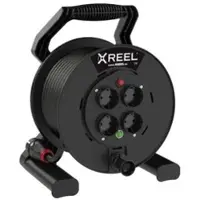 Pce 9250005-p Kabeltrommel XREEL 250 4xSSD nat Shutter 25m 3G1,5 H05RR-F schwarz BA IP20 9250005p