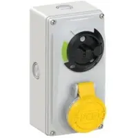 Pce 6113-4k CEE-Steckdose abschaltbar kompakt 16A 3p 4h IP44/IP54 Knock Out 61134k