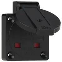 Pce 1020-5s Anbausteckdose 50x50 Britischer Standard 13A IP54 (schwarz) 10205s