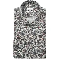 Seidensticker Businesshemd "Schwarze Rose", Herren, Gr. M (40), normale Ärmellängen, grün, 100% Baumwolle, bedruckt, slim fit, 2-Knopf-Manschette, Hemden Businesshemd, Slim 1/1 Kentkragen Druck