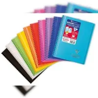 Clairefontaine 5x Koverbook Spiralblock A5, 80 Blatt kariert, Einband aus transparentem PP, Farben sortiert - Sortiert 366601C