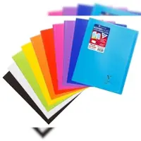 Clairefontaine 20x Koverbook, Heft 24x32 cm, 70 Blatt 90g, französische Lineatur Seyès, Einband aus transparentem Polypropylen - Sortiert 986401C