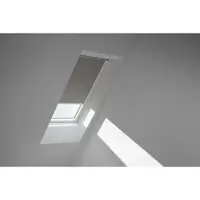 Velux Verdunkelungsrollo uni grau manuell Rahmen weiß DKL S04 0705SWL